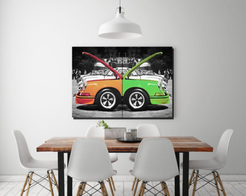 Arte de capó abierto de Porsche Carrera