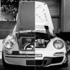 Pintura Porsche 911 – 2 Generaciones Arte fotográfico Porsche 911 – Dos generaciones con capós abiertos mostrando motores bóxer, edición limitada Cars and Roses
