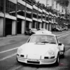 Fotografía en blanco y negro Porsche 911 Carrera en boxes de Spa-Francorchamps – edición limitada