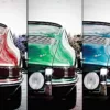 Tríptico artístico Porsche 911 trasera en tres colores RGB – edición limitada Cars and Roses