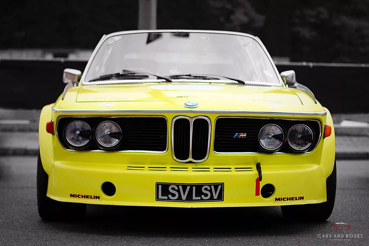 Fotografía BMW clásico Motorsport blanco y negro en tirada de arte - Cars and Roses