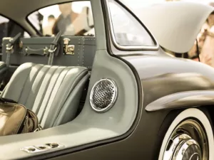 Mercedes 300 SL Pebble Beach bolsa de viaje asiento cuero maleta señora estilo vintage clásico – fotografía edición limitada