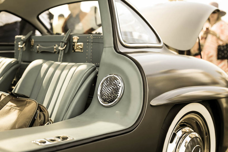 Mercedes 300 SL Pebble Beach bolsa de viaje asiento cuero maleta señora estilo vintage clásico – fotografía edición limitada