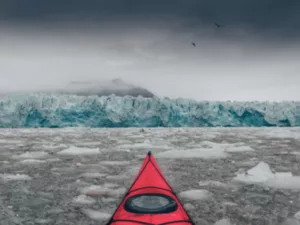 Fotografía kayak glaciar Svalbard Ártico