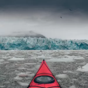 Fotografía kayak glaciar Svalbard Ártico
