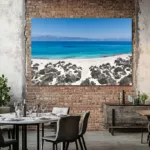 Decoración mural fotografía Creta Chrysí Island render interior tirage arte edición limitada cuadro pared salón