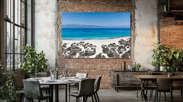 Decoration-mural-photo-crete-crissi-island.webp Decoración mural fotografía Creta Chrysí Island render interior tirage arte edición limitada cuadro pared salón