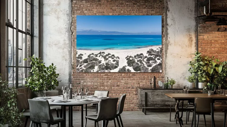 Decoración mural fotografía Creta Chrysí Island render interior tirage arte edición limitada cuadro pared salón