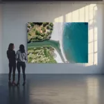 Decoracion mural fotografia Preveli Beach Creta renderizado interior impresion fine art edicion limitada cuadro paisaje salon