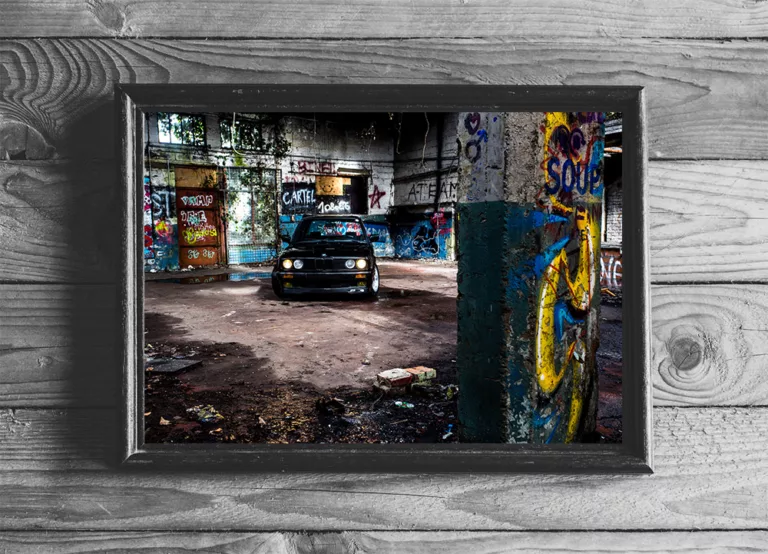 Cuadro fotográfico BMW M3 E30 decoración interior fine art