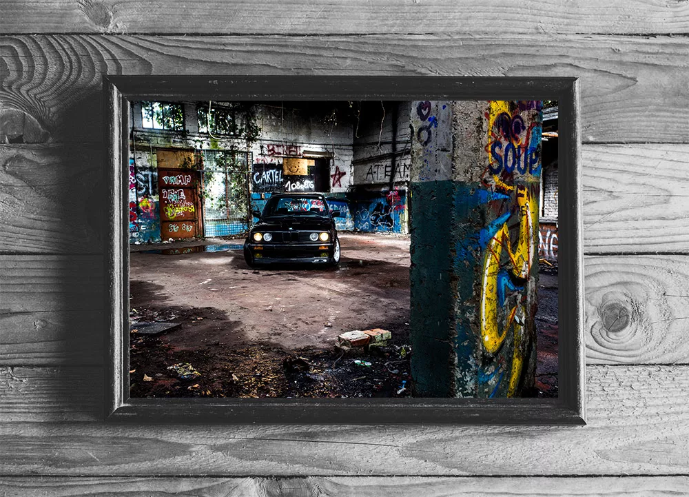 Cuadro fotográfico BMW M3 E30 decoración interior fine art
