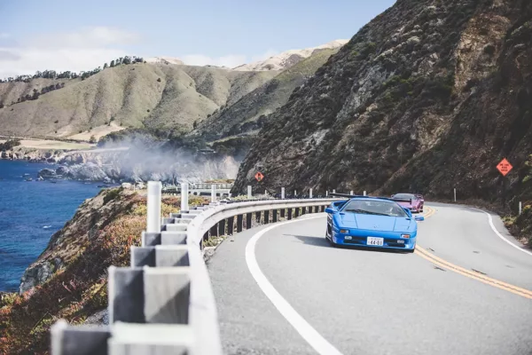 Lamborghini Diablo Pacific Coast Highway Lamborghini Diablo azul Pacific Coast Highway fotografia fine art edicion limitada | Cars and Roses