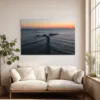 Cuadro de fotografía de autor de la capilla de San Nicolás al amanecer, Georgioupoli, Creta, en un salón mediterráneo
